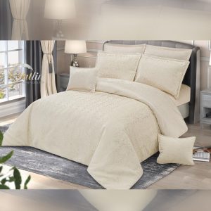 سرویس روتختی دونفره شانل مخمل طرح داماس 8 تکه