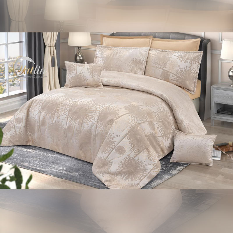 سرویس روتختی دونفره شانل مخمل طرح قاصدک ۸ تکه