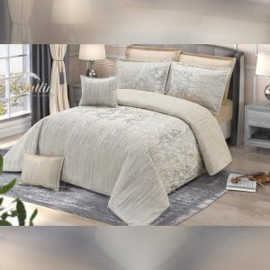 سرویس روتختی دونفره شانل مخمل طرح شکوفه ۸ تکه